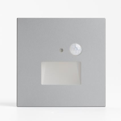 LED kāpņu gaismeklis ar kustības un krēslas sensoru LED/1,5W/230V 3000/4000/6500K sudraba