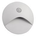 LED kāpņu gaismeklis ar kustības un krēslas sensoru EXIN LED/2,5W/230V 3000K IP65 balts apaļš