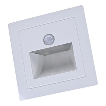 LED kāpņu gaismeklis ar kustības un krēslas sensoru LED/3W/230V 6000K balts