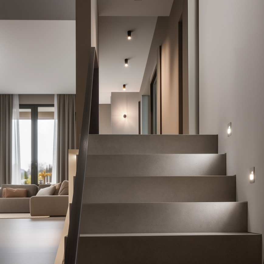 LED Kāpņu telpas lampa ar kustību sensoru LED/1,5W/230V 3000K/4000K/6500K