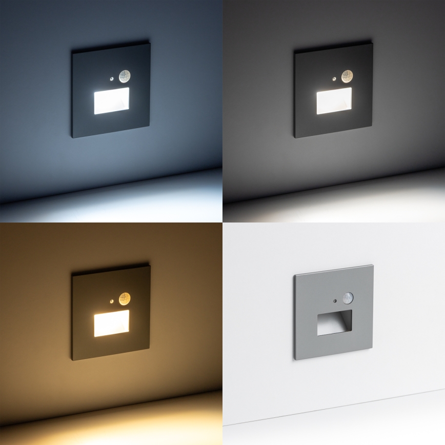 LED Kāpņu telpas lampa ar kustību sensoru LED/1,5W/230V 3000K/4000K/6500K