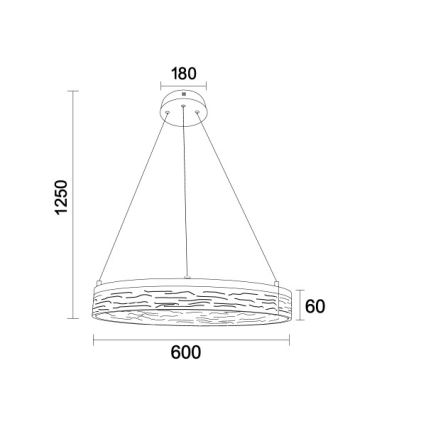 Regulējama LED lustra uz troses ALIANZ LED/45W/230V 3000-6000K Ø 60 cm + tālvadības pults