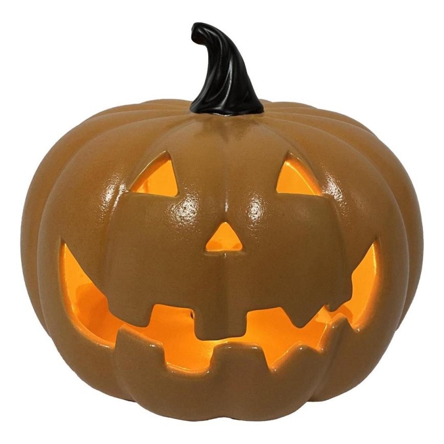 LED Keramikas ķirbis HALLOWEEN LED/3xLR44/silti balta