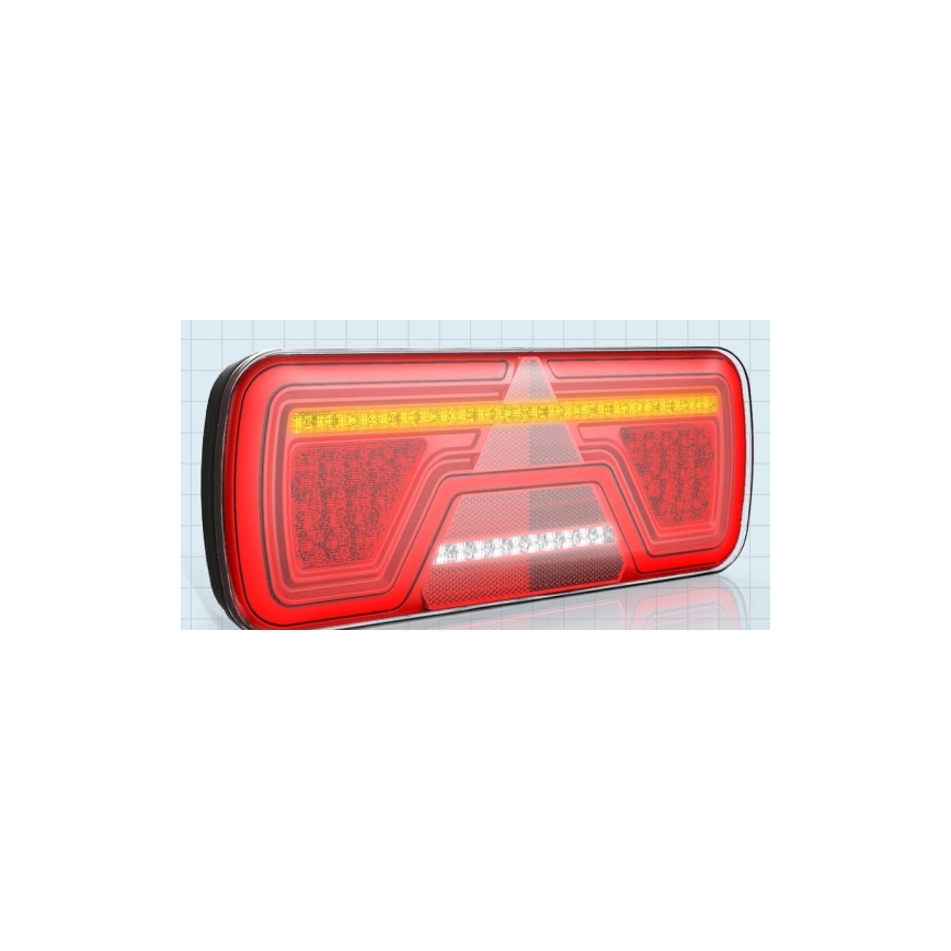LED Kombinēta lampa ar dinamisku pagrieziena rādītāju LED/10-30V IP67 pa kreisi