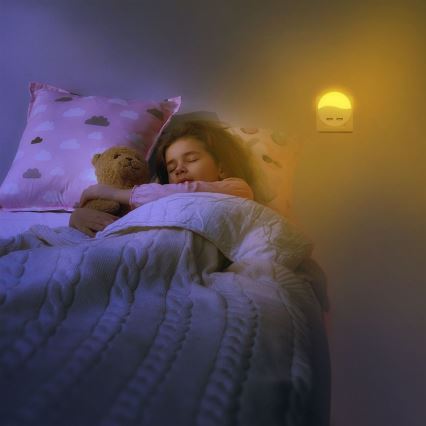 LED Kontaktligzdas nakts lampa ar krēslas sensoru 2xUSB LED/0,45W/230V 3000K