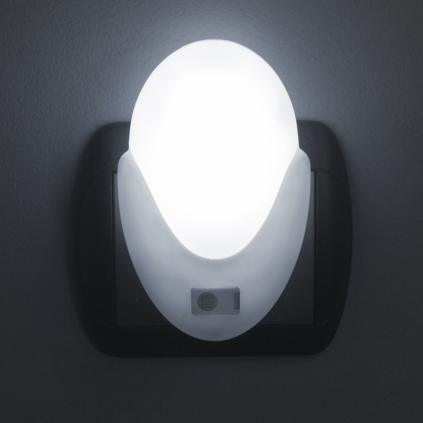 LED Kontaktligzdas navigācijas gaismeklis ar krēslas sensoru LED/1W/230V