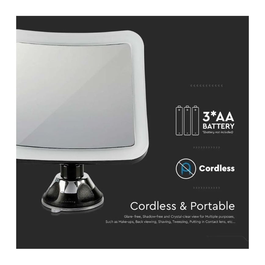 LED Kosmētiskais spogulis LED/3,2W/4,5V 3xAA IP44