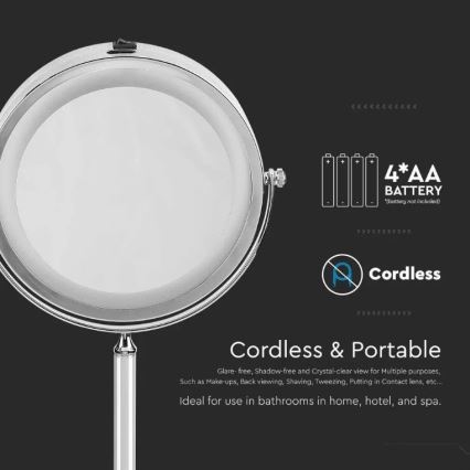 LED Kosmētiskais spogulis LED/3W/6V 4xAA IP44
