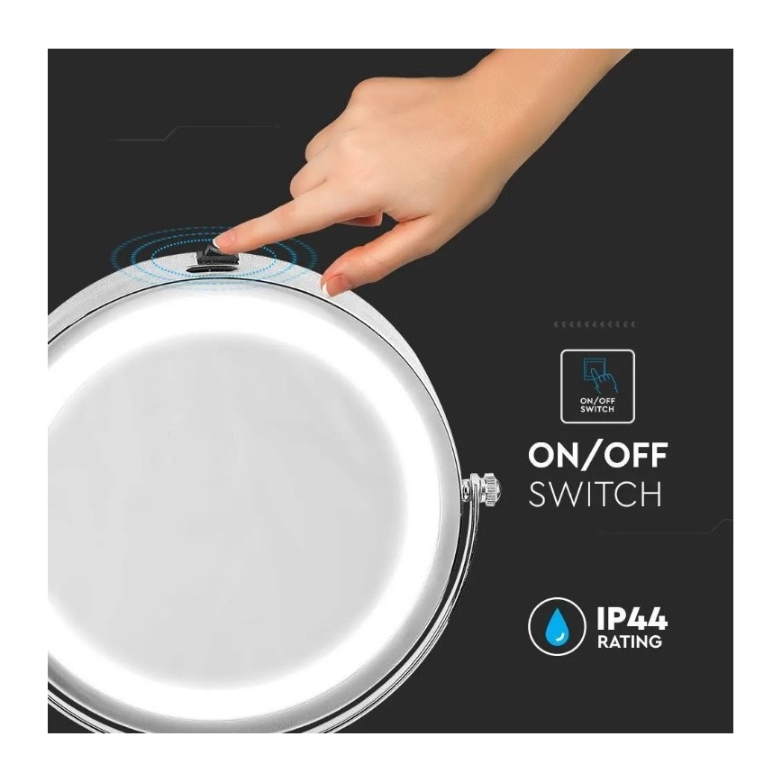 LED Kosmētiskais spogulis LED/3W/6V 4xAA IP44