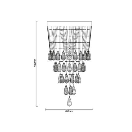 LED kristāla griestu lampa MAJURO LED/30W/230V Ø 40 cm glancēts hroms + tālvadības pults