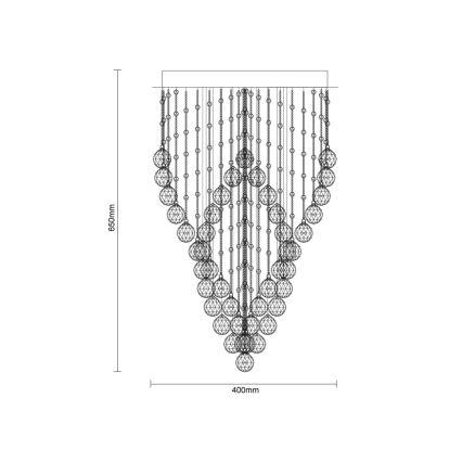 LED kristāla griestu lampa NAURU LED/30W/230V pr. 40 cm spīdīgs hroms/melns + tālvadības pults
