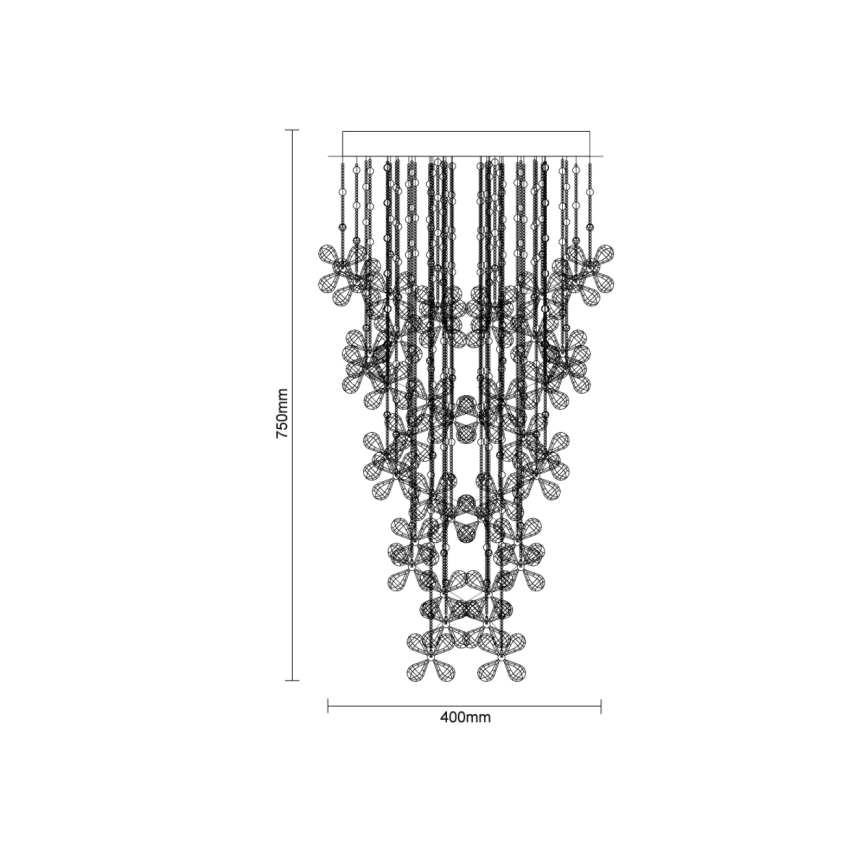 LED kristāla griestu gaismeklis SAMOA LED/30W/230V Ø 40 cm spīdīgs hroms + tālvadības pults