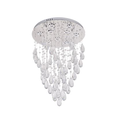 LED kristāla griestu lampa MAJURO LED/30W/230V Ø45 cm spīdīgs hroms ar tālvadības pulti