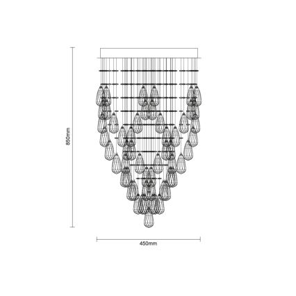 LED kristāla griestu lampa MAJURO LED/30W/230V Ø45 cm spīdīgs hroms ar tālvadības pulti