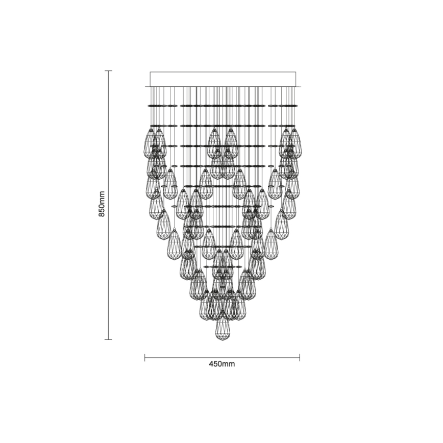 LED kristāla griestu lampa MAJURO LED/30W/230V Ø45 cm spīdīgs hroms ar tālvadības pulti