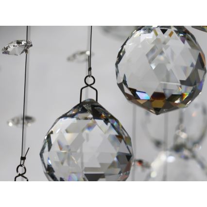LED kristāla griestu gaismeklis NAURU LED/24W/230V Ø 40 cm spīdīgs hroms + tālvadība
