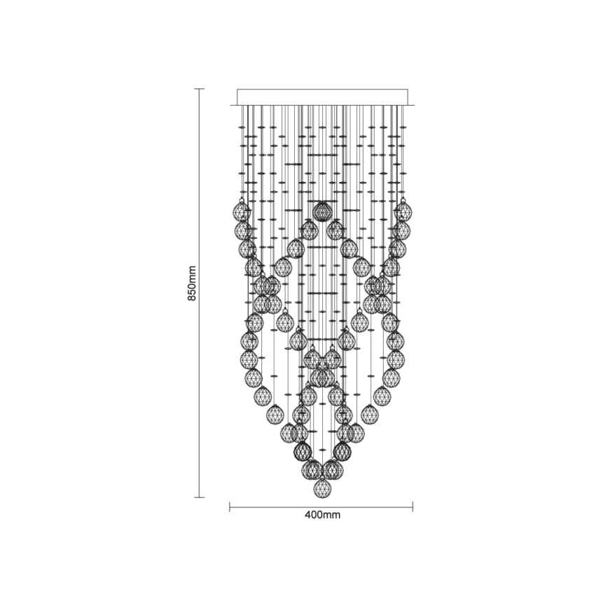 LED kristāla griestu lampa NAURU LED/24W/230V Ø 40 cm spīdīga hroma apdare + tālvadības pults