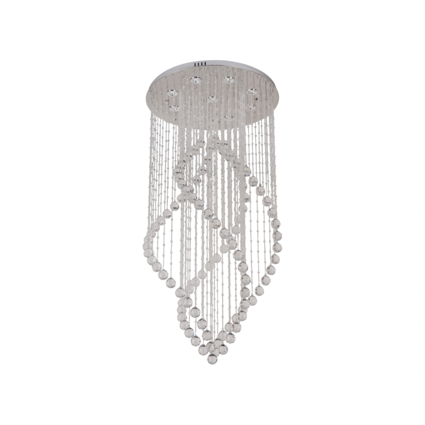 LED griestu gaismeklis ar kristāliem NAURU LED/30W/230V Ø 60 cm spīdīgs hroms + tālvadība