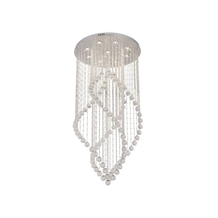 LED griestu gaismeklis ar kristāliem NAURU LED/30W/230V Ø 60 cm spīdīgs hroms + tālvadība