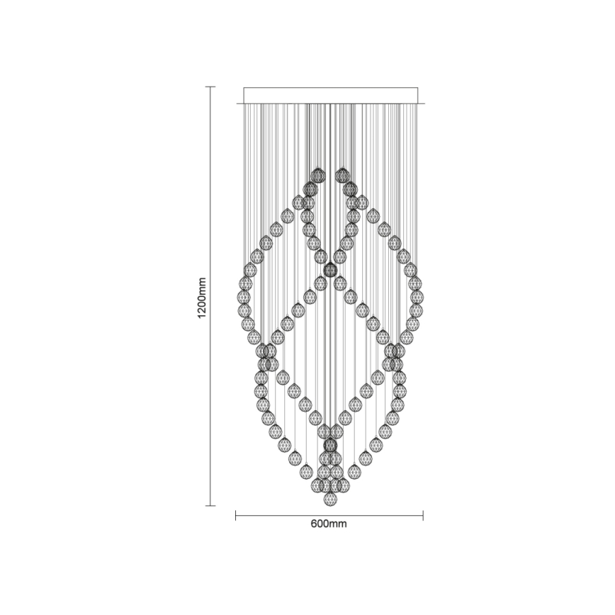 LED griestu gaismeklis ar kristāliem NAURU LED/30W/230V Ø 60 cm spīdīgs hroms + tālvadība