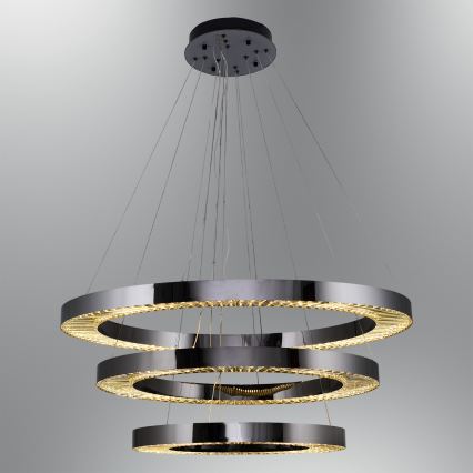 LED Kulonlamp JESI LED/99W/230V 3000K diametrs 100 cm sudraba