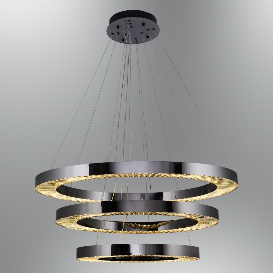 LED Kulonlamp JESI LED/99W/230V 3000K diametrs 100 cm sudraba