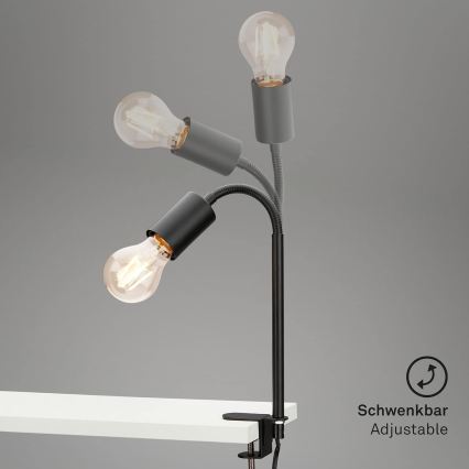 LED lampa ar skavu 1xE27/4,2W/230V 2700K melna