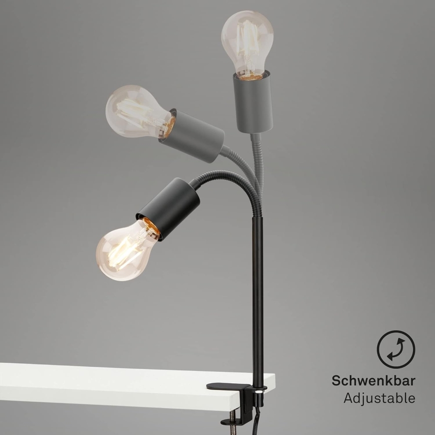 LED lampa ar skavu 1xE27/4,2W/230V 2700K melna