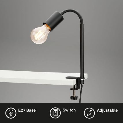 LED lampa ar skavu 1xE27/4,2W/230V 2700K melna