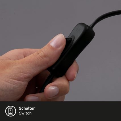 LED lampa ar skavu 1xE27/4,2W/230V 2700K melna