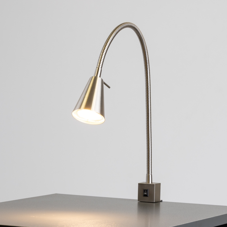 LED lampa ar skavu 1xGU10/4,7W/230V matēta hroma apdare