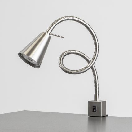 LED lampa ar skavu 1xGU10/4,7W/230V matēta hroma apdare