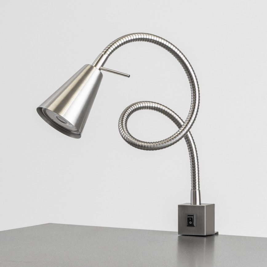 LED lampa ar skavu 1xGU10/4,7W/230V matēta hroma apdare