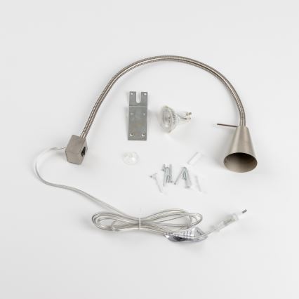 LED lampa ar skavu 1xGU10/4,7W/230V matēta hroma apdare