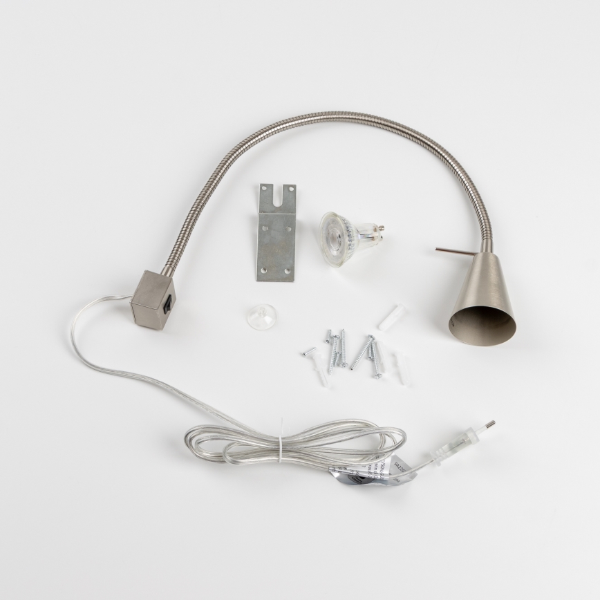 LED lampa ar skavu 1xGU10/4,7W/230V matēta hroma apdare