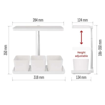 LED lampa iekštelpām ar regulējamu spilgtumu augu audzēšanai GROW LED/7W/5V