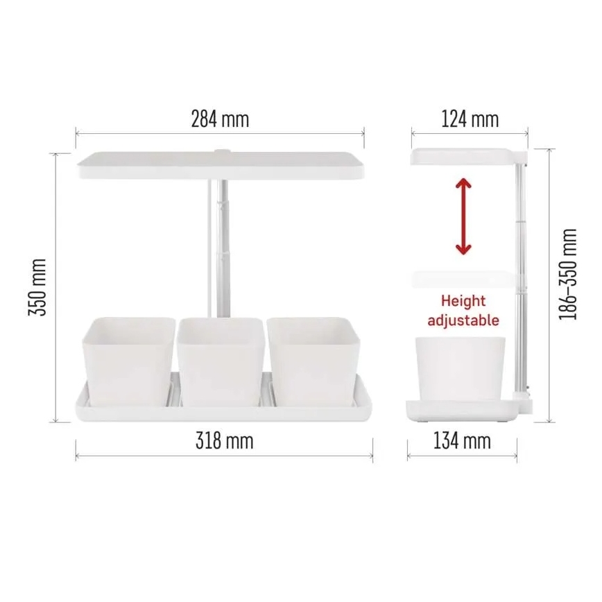 LED lampa iekštelpām ar regulējamu spilgtumu augu audzēšanai GROW LED/7W/5V