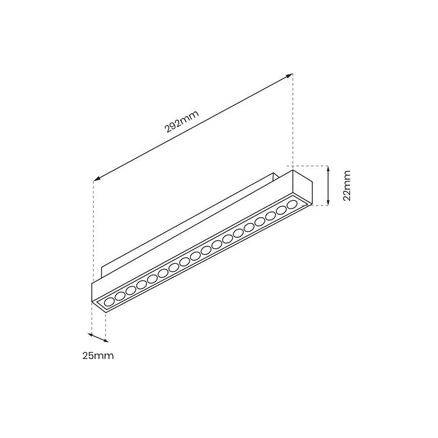 LED Lampa sliežu sistēmai MAGNETIC TRACK LED/18W/48V 4000K