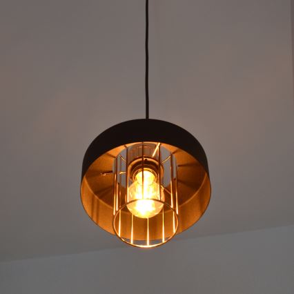 LED LED Lustra ar auklu VOLTA 2xE27/15W/230V melna/zelta