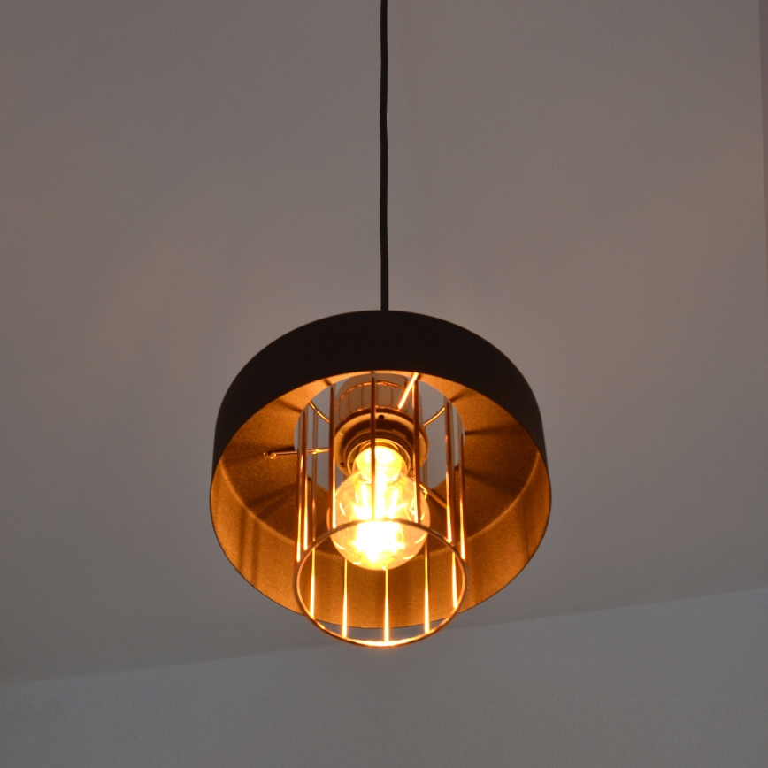 LED LED Lustra ar auklu VOLTA 2xE27/15W/230V melna/zelta