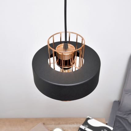 LED LED Lustra ar auklu VOLTA 2xE27/15W/230V melna/zelta