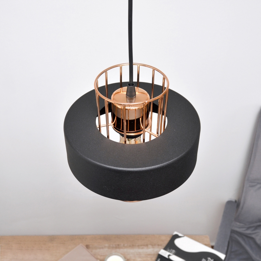 LED LED Lustra ar auklu VOLTA 2xE27/15W/230V melna/zelta