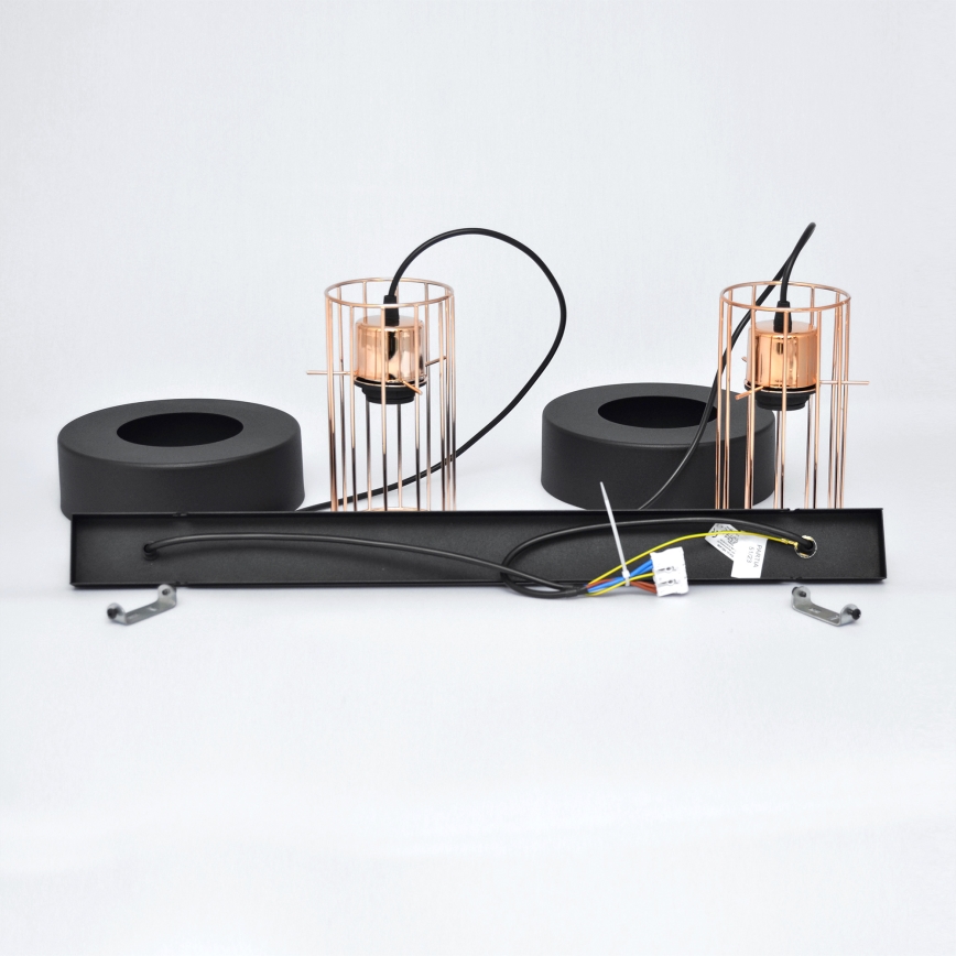 LED LED Lustra ar auklu VOLTA 2xE27/15W/230V melna/zelta