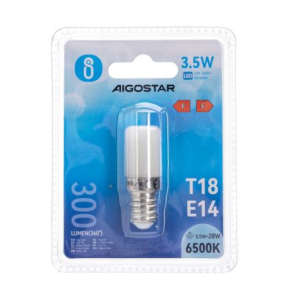 LED Ledusskapja spuldze T18 E14/3,5W/230V 6500K - Aigostar