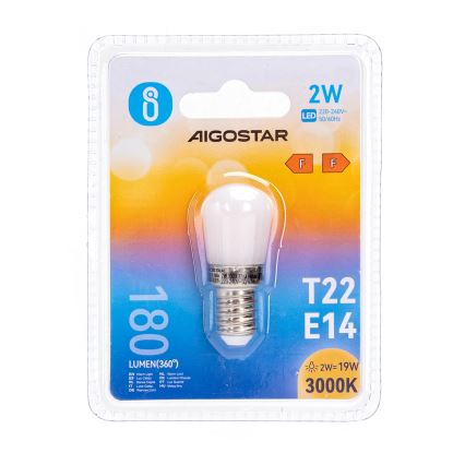 LED Ledusskapja spuldze T22 E14/2W/230V 3000K - Aigostar