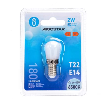 LED Ledusskapja spuldze T22 E14/2W/230V 6500K - Aigostar