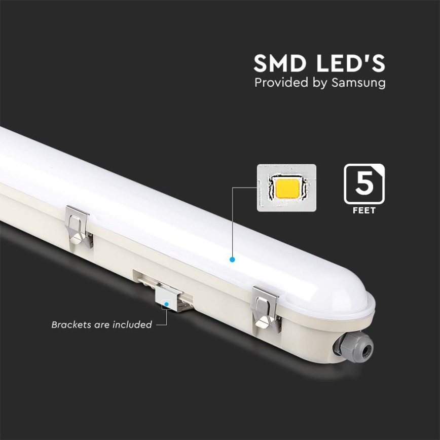 LED Lielas slodzes dienasgaismas lampa ar avārijas moduli EMERGENCY LED/48W/230V 6500K 150cm IP65