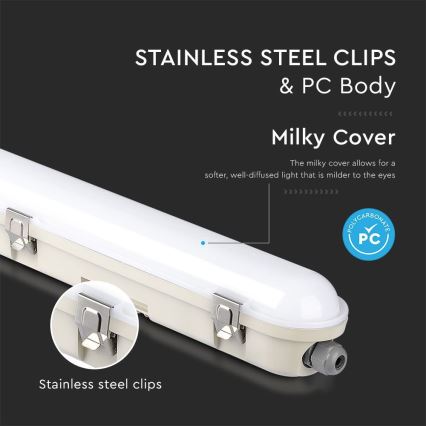 LED Lielas slodzes dienasgaismas lampa ar avārijas moduli EMERGENCY LED/48W/230V 6500K 150cm IP65
