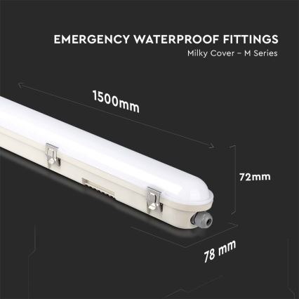 LED Lielas slodzes dienasgaismas lampa ar avārijas moduli EMERGENCY LED/48W/230V 6500K 150cm IP65