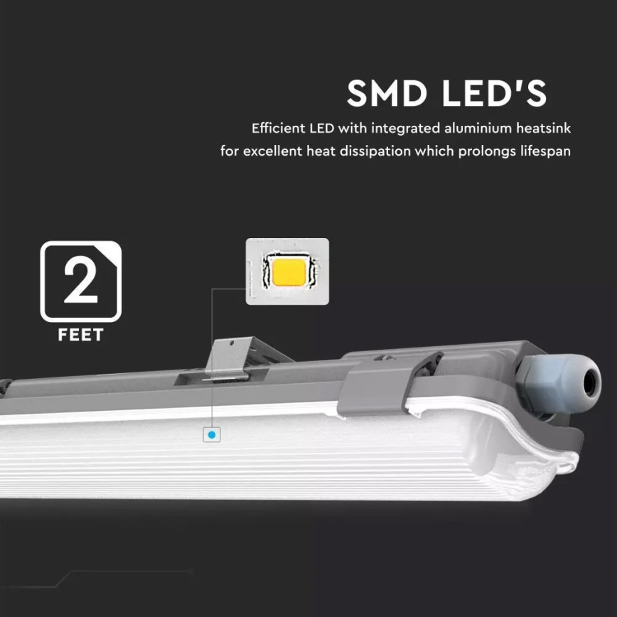 LED Lielas slodzes dienasgaismas lampa T8 1xG13/18W/230V 4000K 120cm IP65